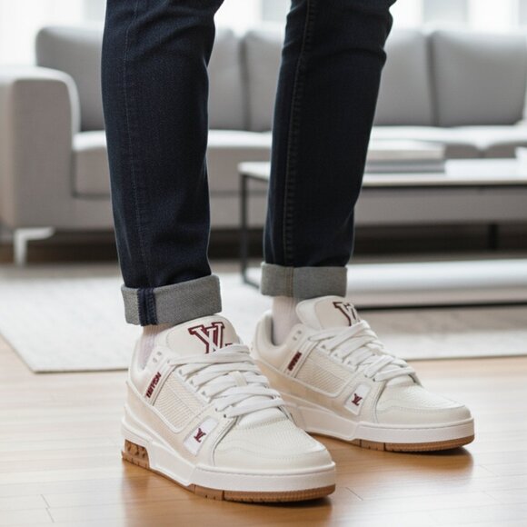Louis Vuitton LV Trainer White / White / Red - Picture 1 of 10